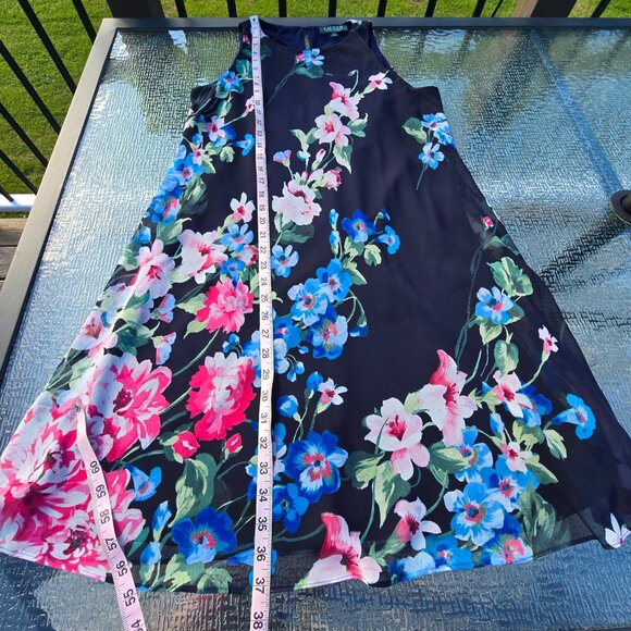 Lauren Ralph Lauren Navy Floral dress, size 12, VGUC - Picture 4 of 7